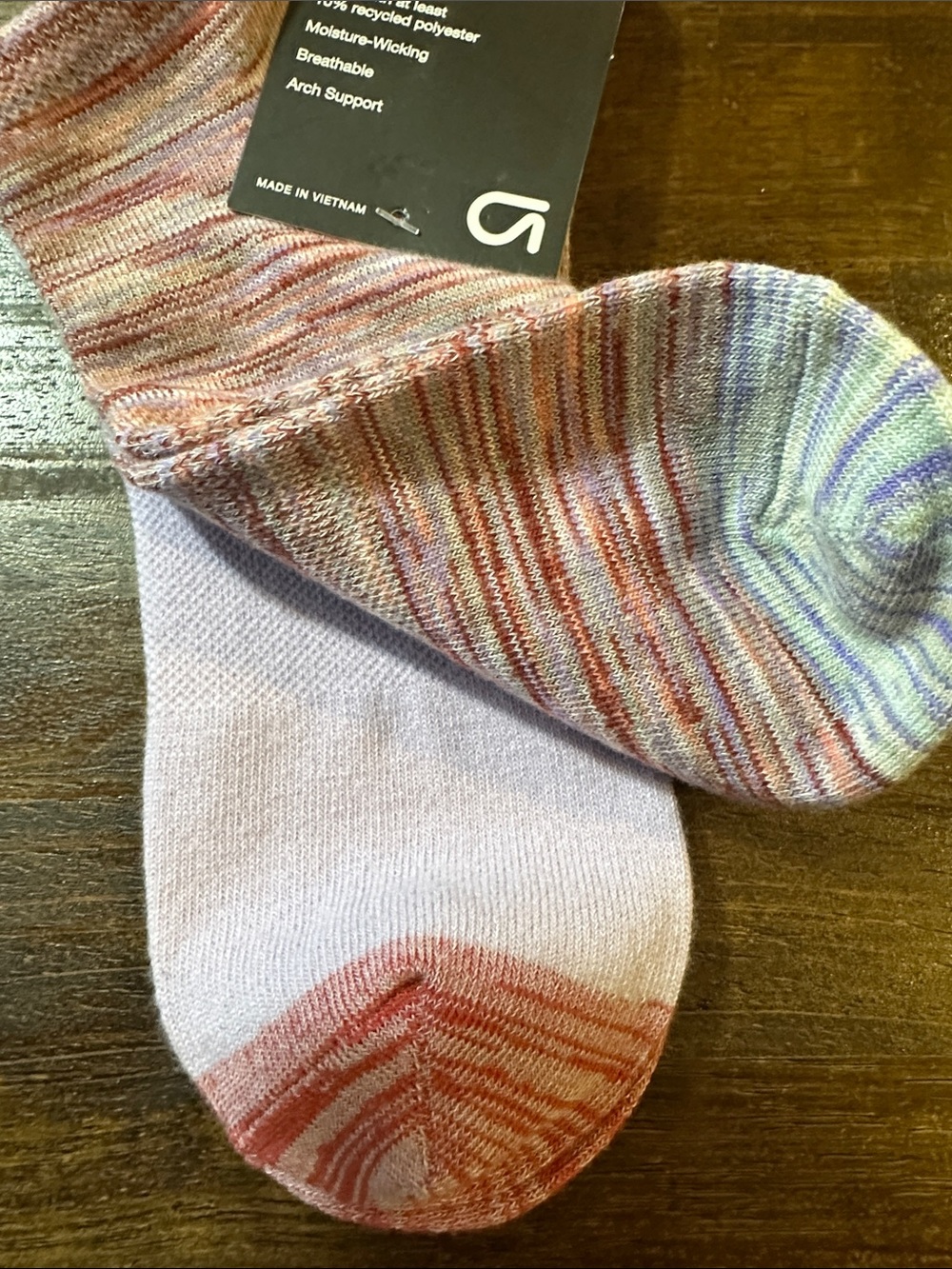 NWT Gap Fit Red Mable Ankle Socks - 2 Pair (One Size) - Picture 4 of 6